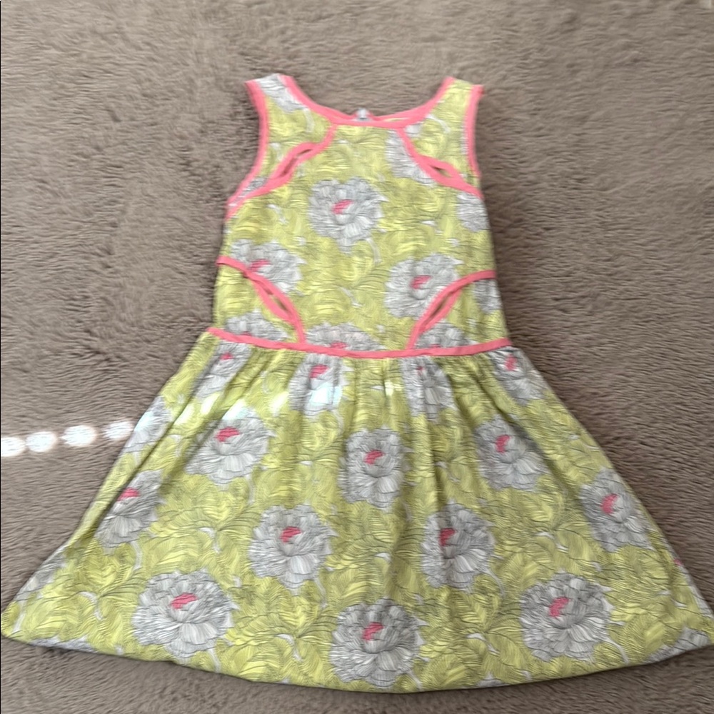 Green Sleeveless Sundress with Crew Neck